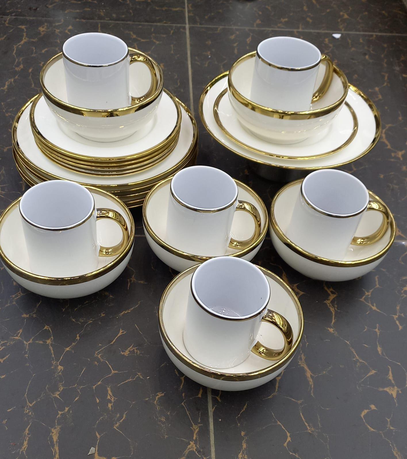 24pc Golden Dinner Set