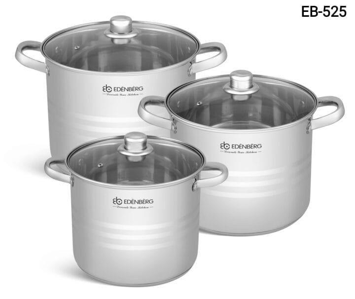 6pc Edenburg Stainless Cookware