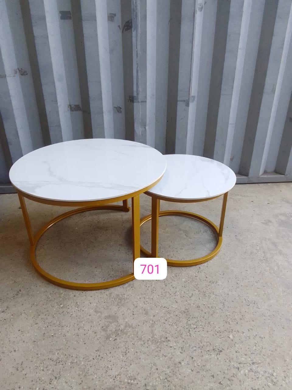 MARBLE TOP NESTING COFFEE TABLES-WHITE
