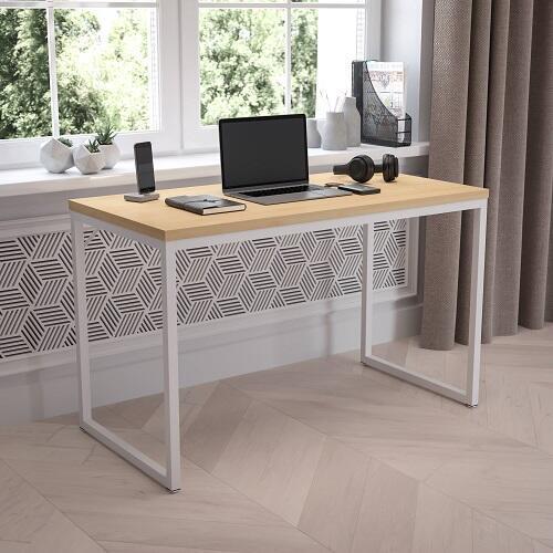 Olympus 1.2m office desk Workstation with white metal frame