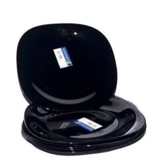 Set of 6 Luminarc Quadra black Plates……