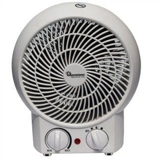 WHITE FAN HEATER, 2 HEAT SETTINGS- RM/475